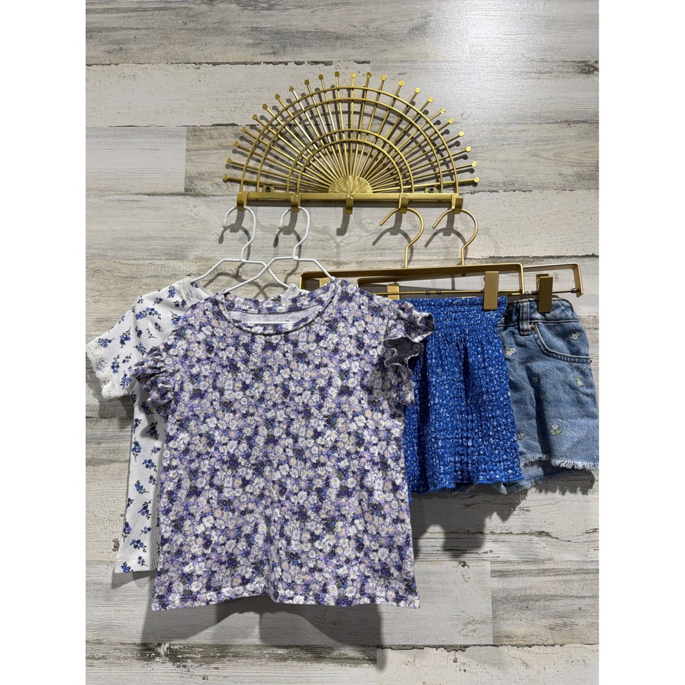 Gap Zara Cat & Jack Girls Size 6 Floral Shorts T-Shirt Bundle EUC